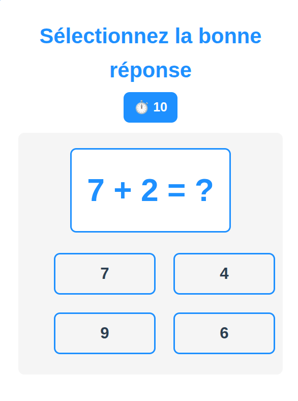 Exercice de calcul rapide pour stimuler l'attention